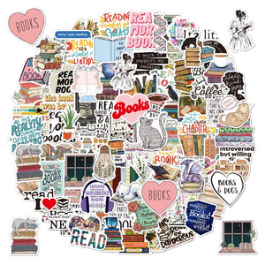 100pcs Bookish Adults Kids Book Lovers Reading vinyl waterproof Stickers Laptops Water Bottles Skateboards Decals