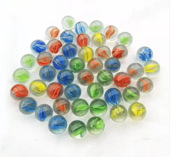 Wholesale cheaper Nostalgic toys transparent Solid Glass Ball Mix Colors 16mm glass marbles for kids