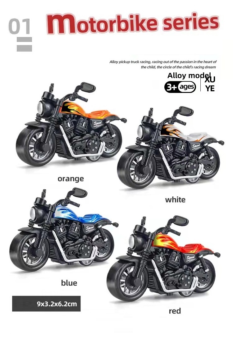 Mini Toy Alloy Motorcycle Pull Back Toy Cars Toy Motorcycles for Toddlers