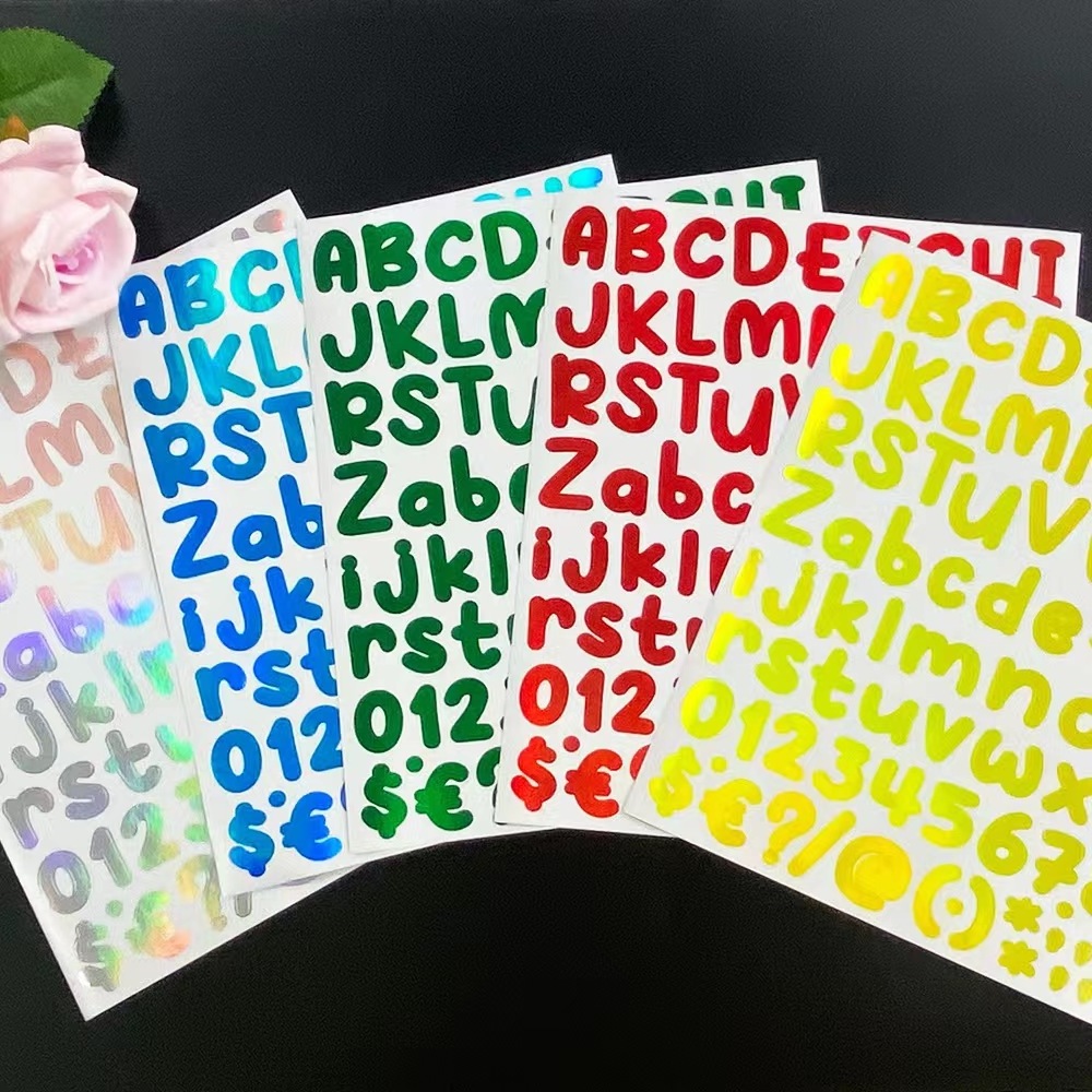 1Sheets 81 Pieces Letter Stickers, Glitter Gold Silver Alphabet Stickers Self Adhesive Vinyl Letters Numbers Kit for Gift Decals