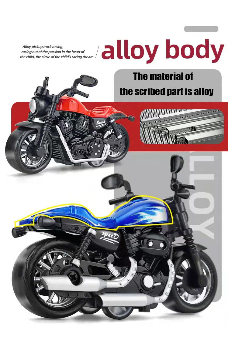 Mini Toy Alloy Motorcycle Pull Back Toy Cars Toy Motorcycles for Toddlers