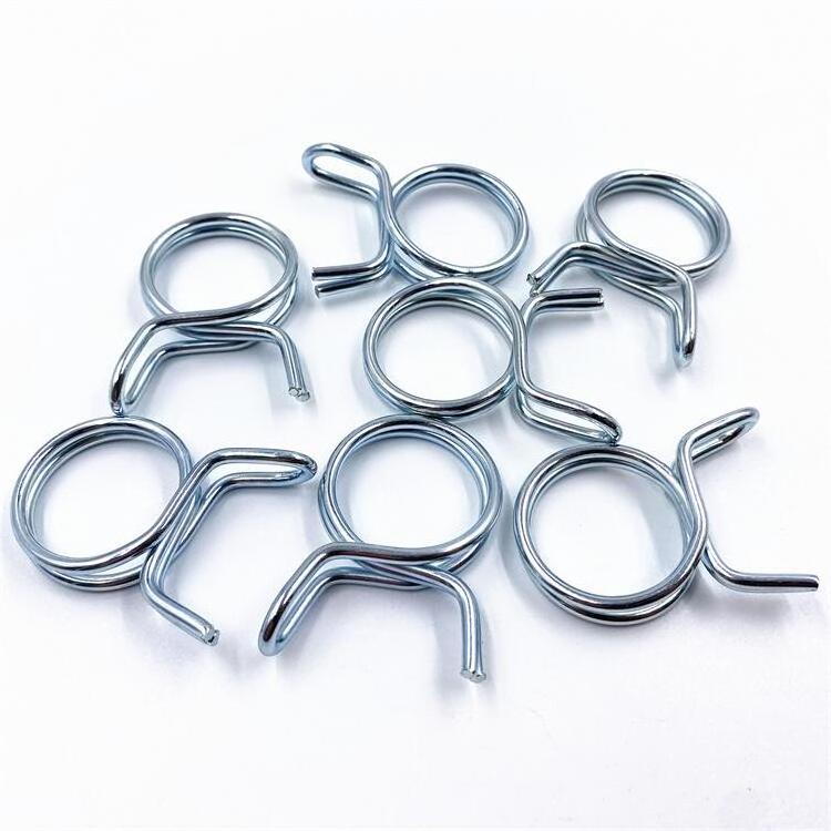 Factory Wholesales Double Wire Automotive Fuel Hose Clamp Custom Galvanized Constant Tension Spring Clip Metal Pipe Clamps