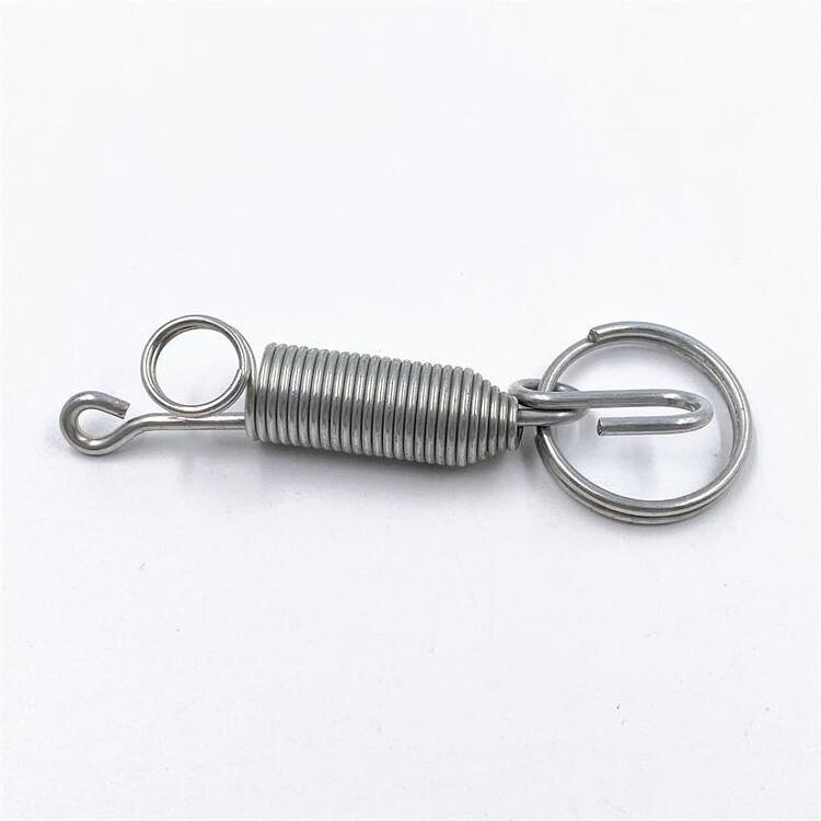 Multifunction Pet Cage Door Spring Lock with Ring Extension Spring Latch with Hook for Animal Cage Door Spiral Spring Locking