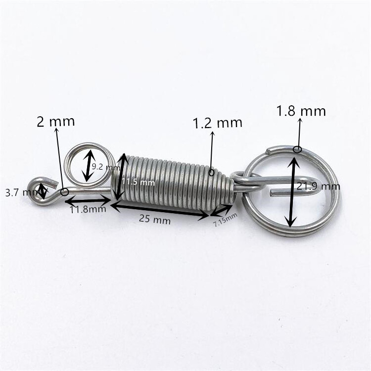 Multifunction Pet Cage Door Spring Lock with Ring Extension Spring Latch with Hook for Animal Cage Door Spiral Spring Locking