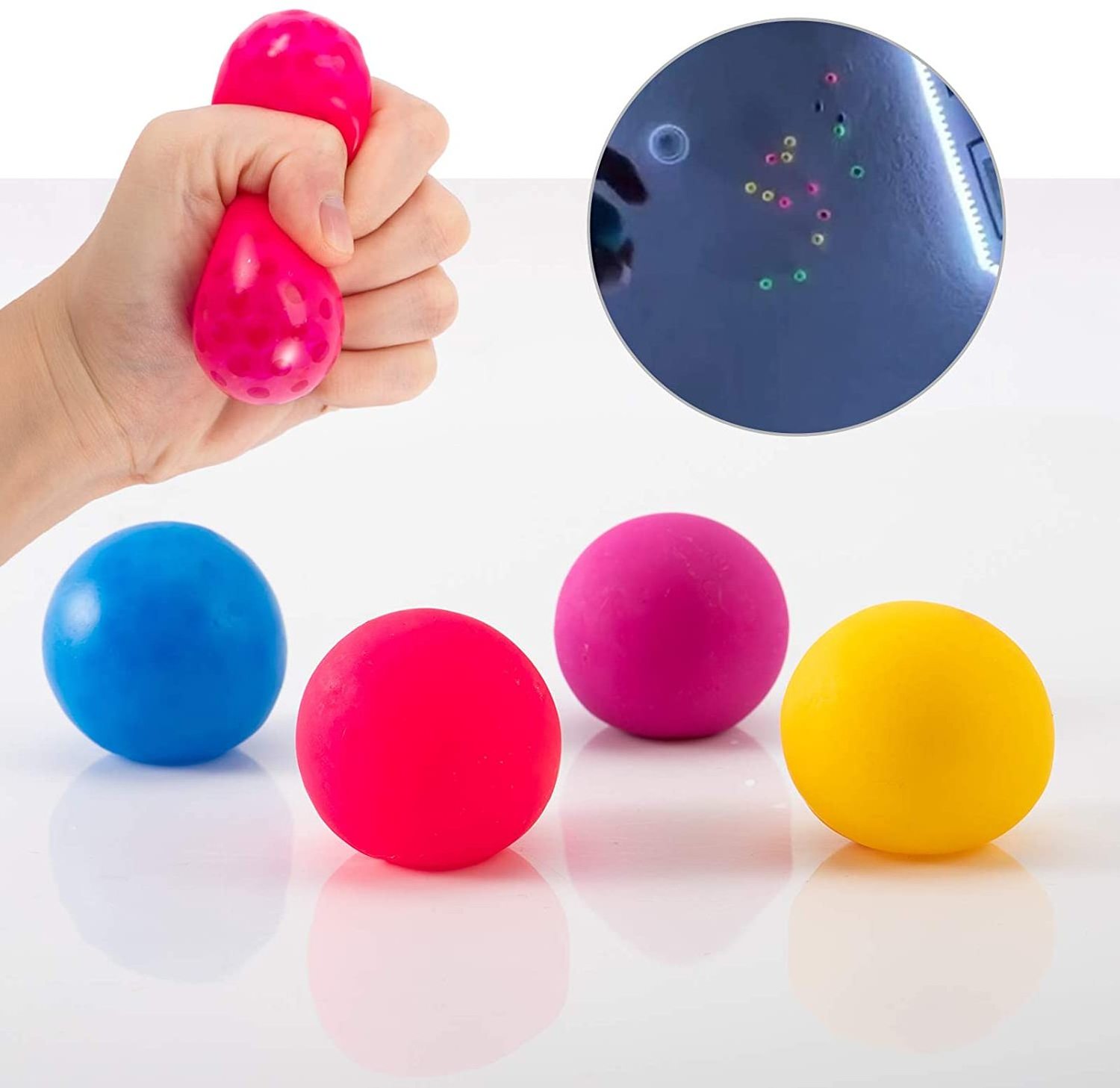 Luminescent Stress Relief Balls Wall Sticky Ceiling Balls Sticky To The Wall Slowly Fall Off Glow In Dark Ball Toy