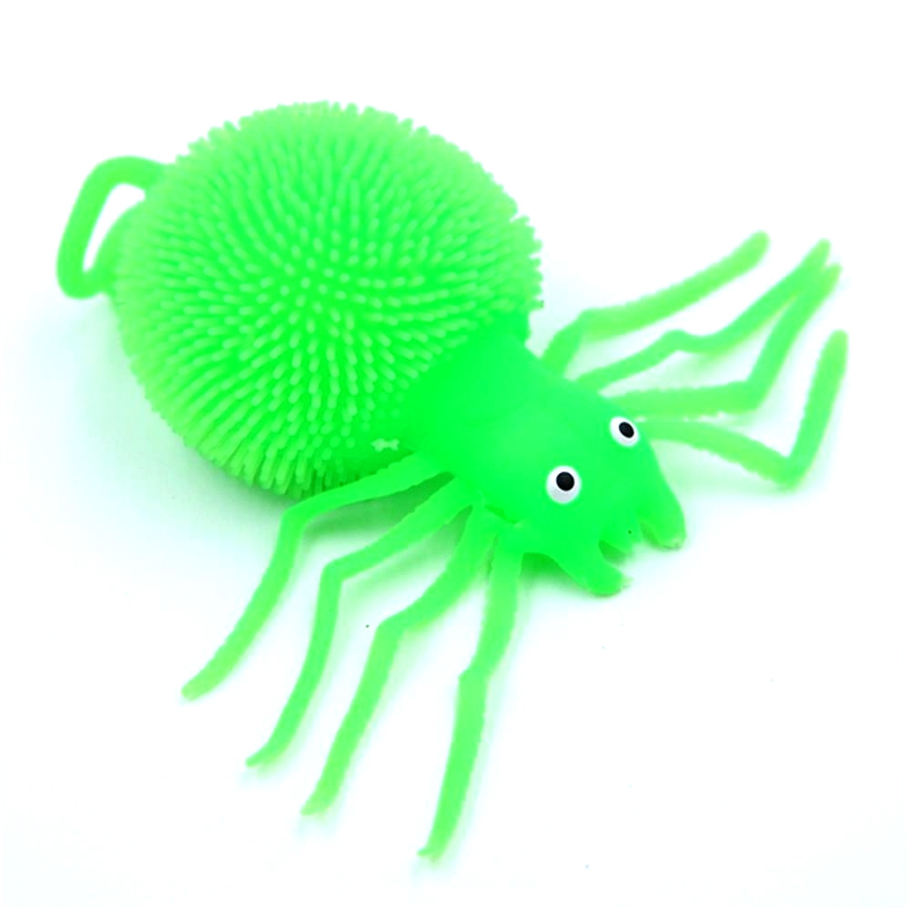 Stress Relief Animal Puffer Ball Toys Soft TPR Anti Stress Toy Lovely Kids Toy Spider Flashing Puffer Ball