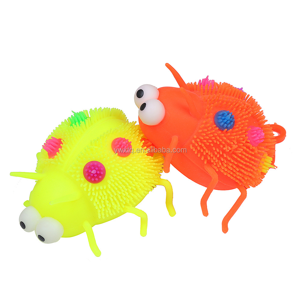 Kehui Squeeze Toy Factory Outlet Stress Relief Ball TPR Material Anti-stress Toy Eye Ladybug Light Up Kids Toy