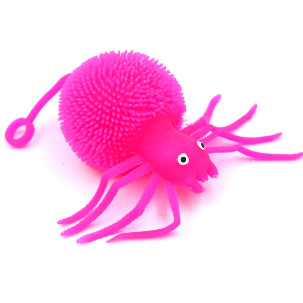 Squeeze Stress Ball TPR Toy Soft Touch TPR Spider Animals Fluffy Puffer Ball Light Up Puffer Ball