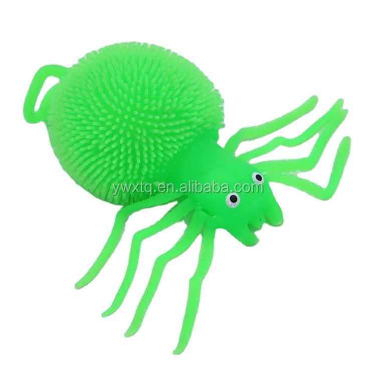 Wholesale Hot Sale Spider Shape Puffer Ball Halloween Toys Creepy Flashing Inflatable Toys