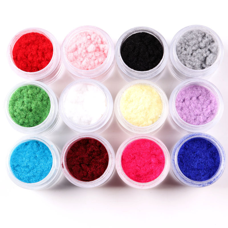 TSZS Flocking Velvet Nail Powder Colorful Glitter Dust Woolen Sugar DIY Nail Art Manicure Accessories