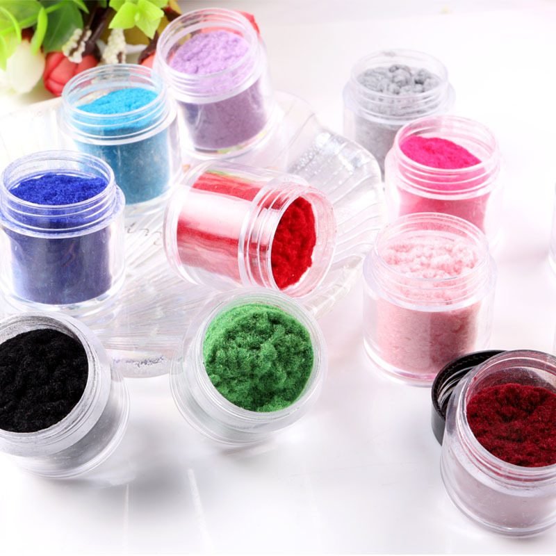 TSZS Flocking Velvet Nail Powder Colorful Glitter Dust Woolen Sugar DIY Nail Art Manicure Accessories