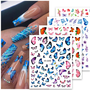 2024 TSZS New Arrival Colorful Butterfly Nail Decals Spring Summer Blue Pink Yellow Butterfly 3D Nail Art Stickers