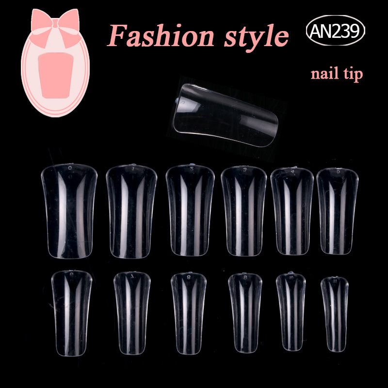 TSZS 2024 Newest Full Cover Duck Nail Tips Medium 500Pcs/Bag Long ABS Clear Half Cover Wide Duck Feet Nail Tips