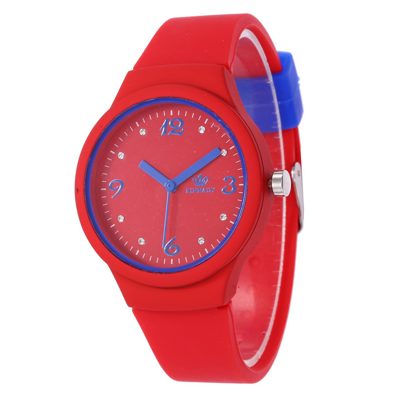 Fashion SW037 Children Sport Watch Small Diamond Silicone Band Casual Quartz Unisex Jelly Watches For Student