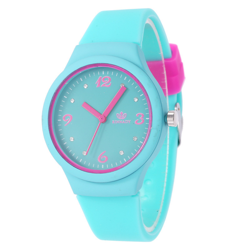 Fashion SW037 Children Sport Watch Small Diamond Silicone Band Casual Quartz Unisex Jelly Watches For Student