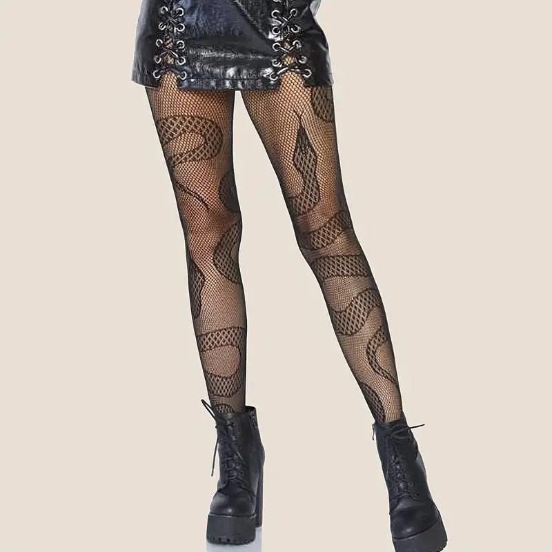 Women Sexy Snake Animal Pattern Fishnet Stockings Tights Japan Pantyhose Halloween Christmas Gifts