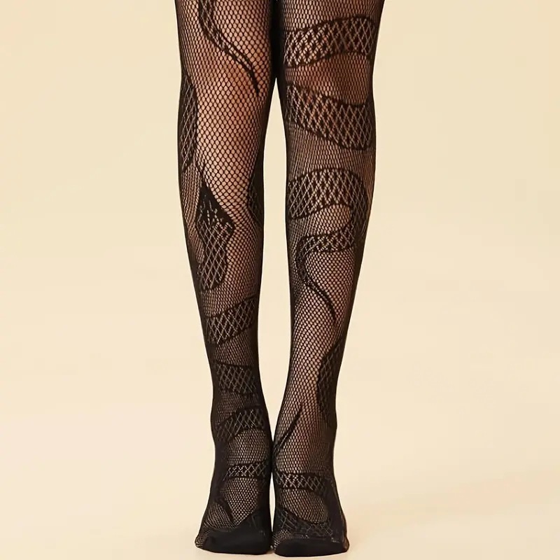 Women Sexy Snake Animal Pattern Fishnet Stockings Tights Japan Pantyhose Halloween Christmas Gifts