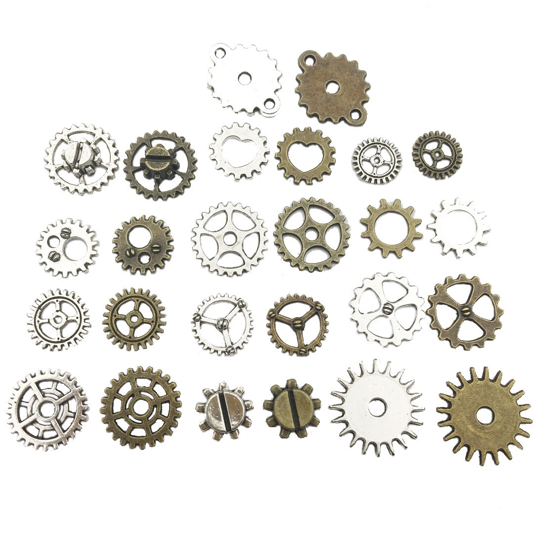 Mixed Steampunk Gears Cogs Charms Pendant DIY Antique Metal Beads for Bracelets Crafts Jewelry Making Components