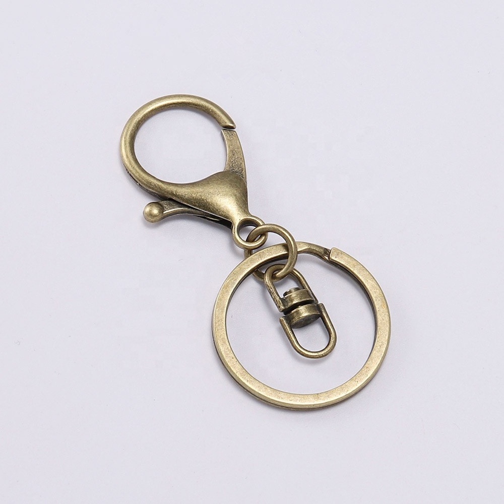 Hot Sale Gold Nickel Plating Key Chain Metal Keychain Split Key Ring With Chain Diy Hardware Accessories