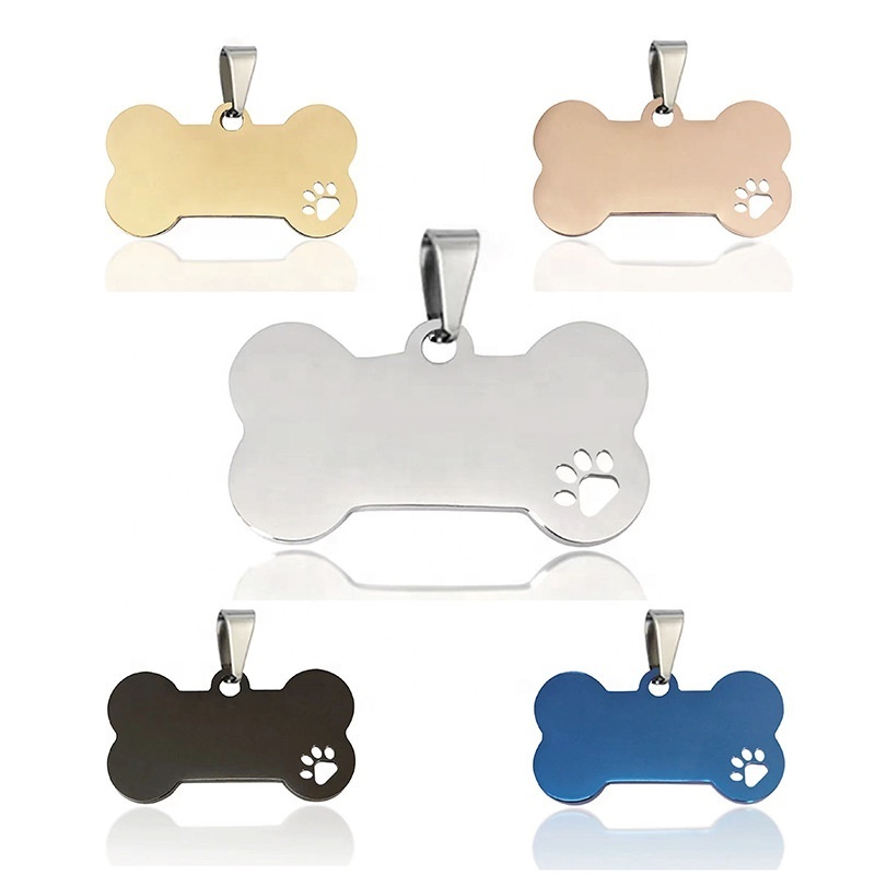 Wholesale Aluminum Stainless Steel Metal Blank Dog Tag Blank Bone Shaped Dog Tag Dog Name Id Tag