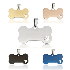 Wholesale Aluminum Stainless Steel Metal Blank Dog Tag Blank Bone Shaped Dog Tag Dog Name Id Tag