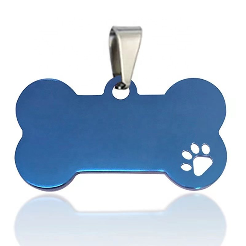 Wholesale Aluminum Stainless Steel Metal Blank Dog Tag Blank Bone Shaped Dog Tag Dog Name Id Tag