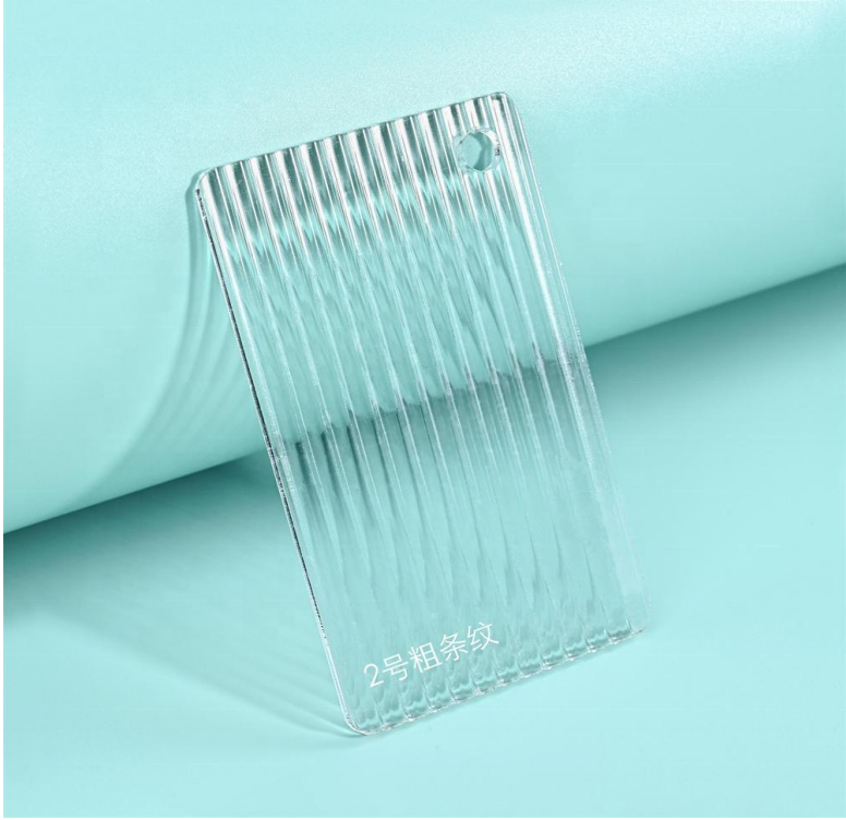 Clear Cast Plexi glass Plastic Acrylic Pattern Sheet Striped Ribbed Acrylic Sheet For Hotel Decoration