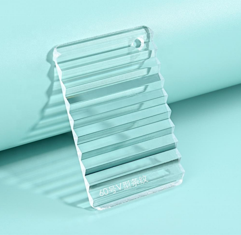 Clear Cast Plexi glass Plastic Acrylic Pattern Sheet Striped Ribbed Acrylic Sheet For Hotel Decoration