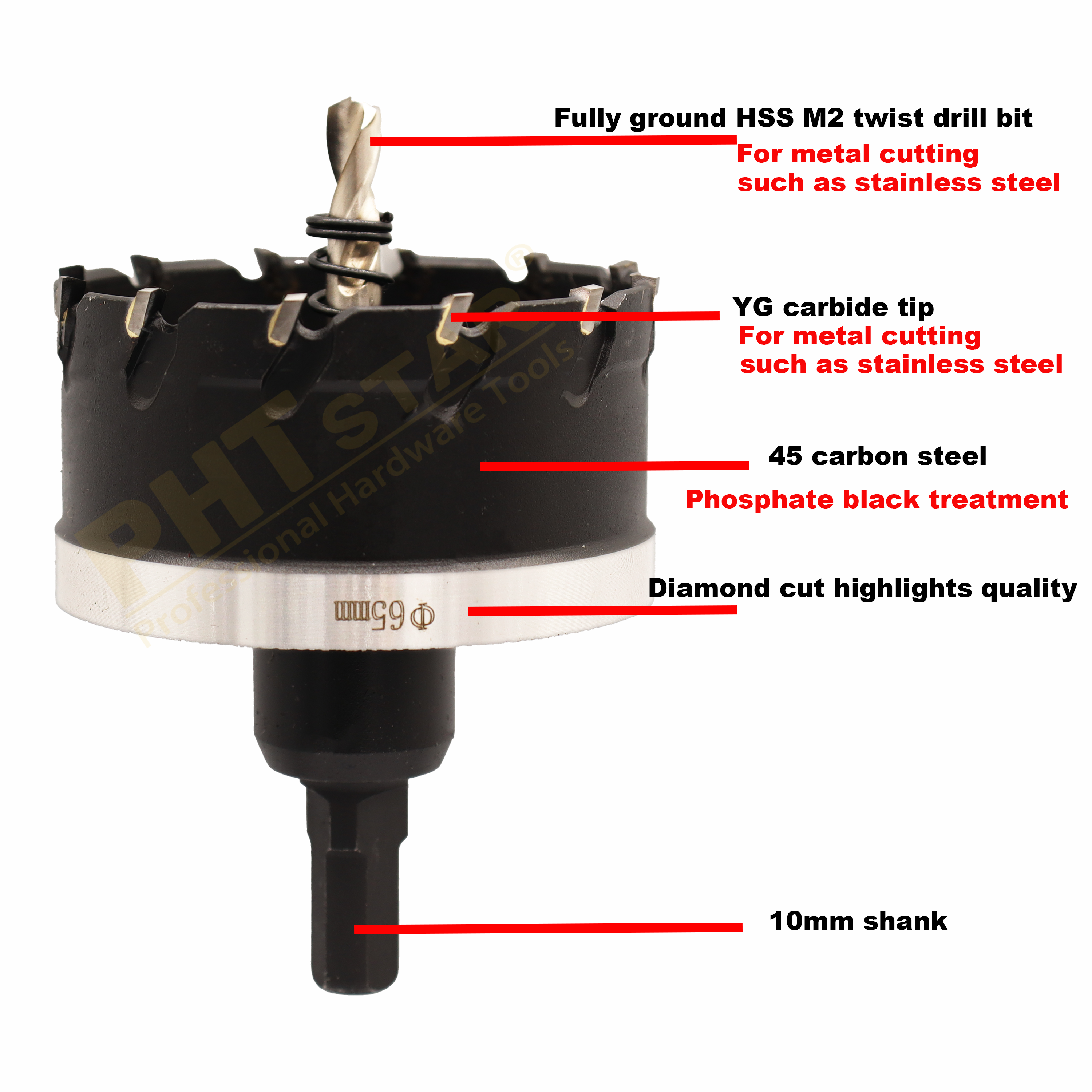 Hole Saw metal cutting TCT Carbide tipped holesaw for metal Stainless steel cutting