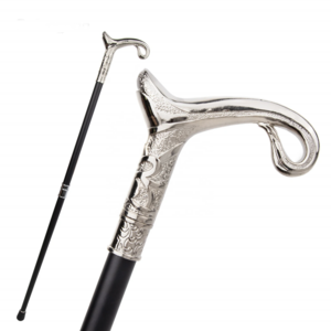 White Luxury Curve Line Type Walking Cane Fashion Decorative Walking Stick Gentleman Elegant Cane Knob Crosier