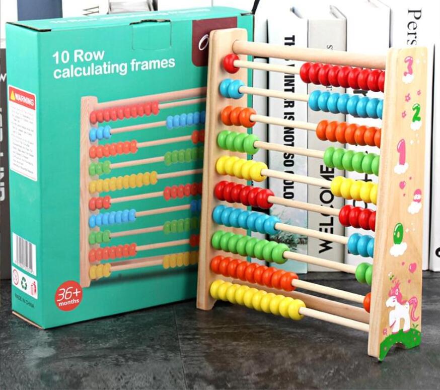 XUX Baby Math Educational Toys  Wooden 3d Toys Children Learning Kids Abacus Counting Frame Math Toys