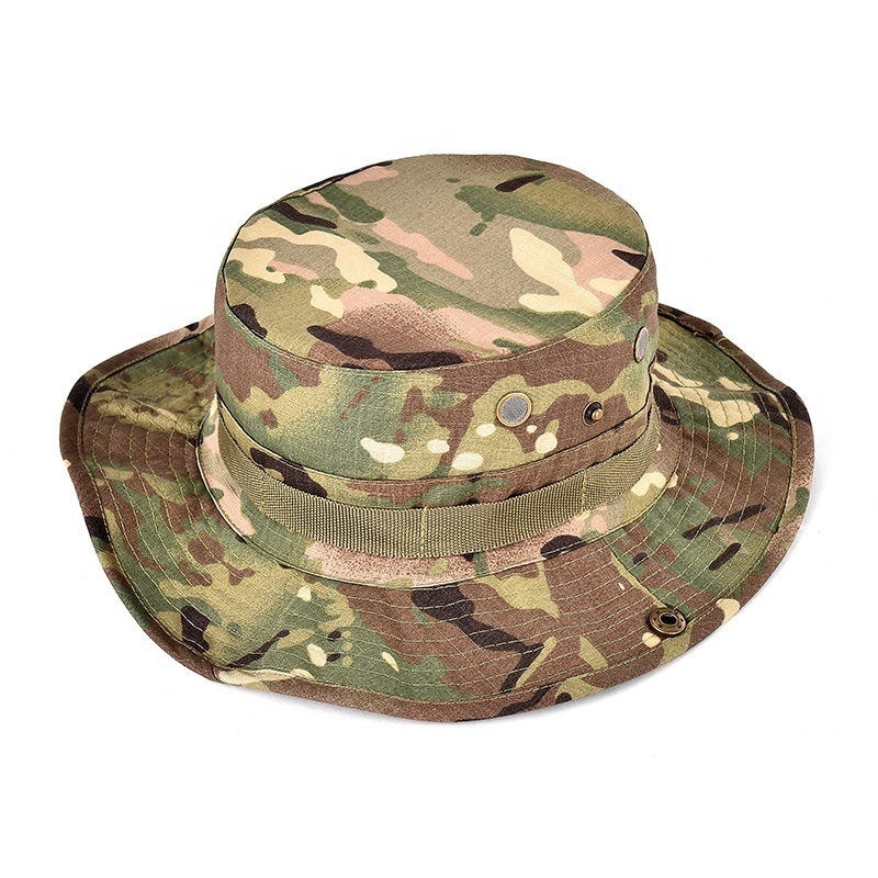 Fall Wide Brim Neck Flap Camo Bucket Plain Hats Camouflage Promotional Outdoor Fishing Hat Flex Fit Plain Hats