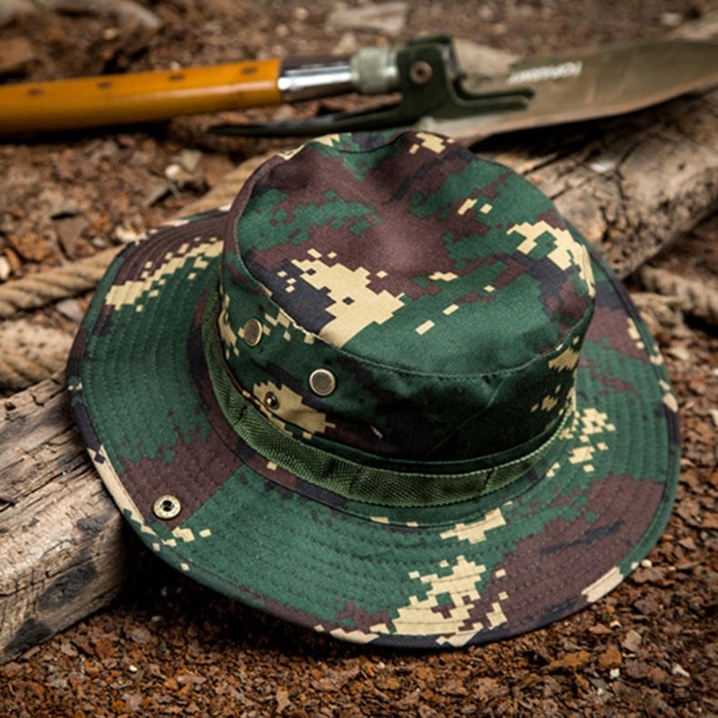 Fall Wide Brim Neck Flap Camo Bucket Plain Hats Camouflage Promotional Outdoor Fishing Hat Flex Fit Plain Hats