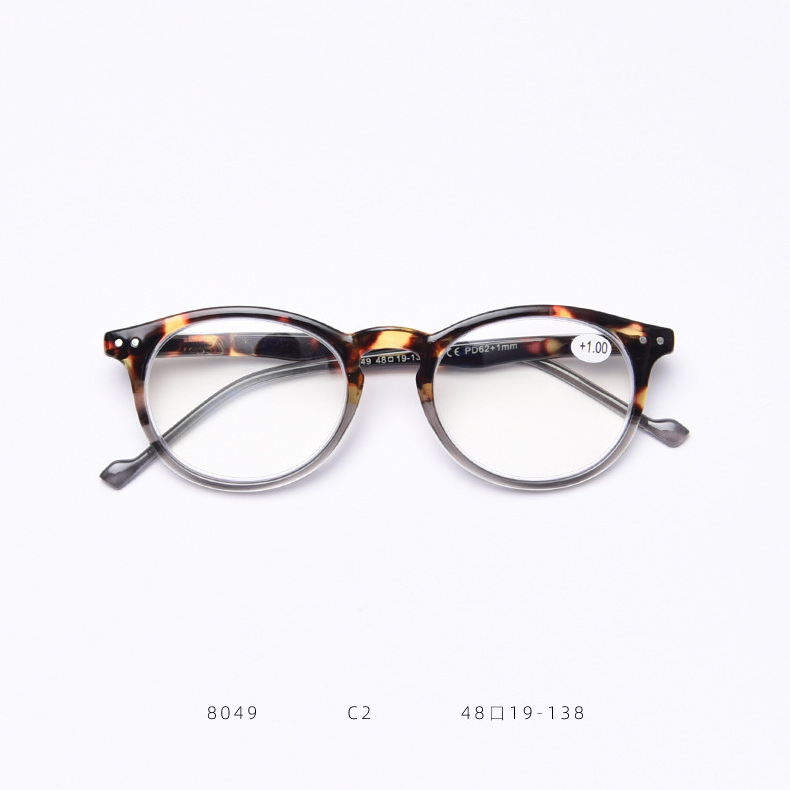 retro cross-border thin frame reading glasses for men and women with spring feet mobile phone blue light leopard reading glasses