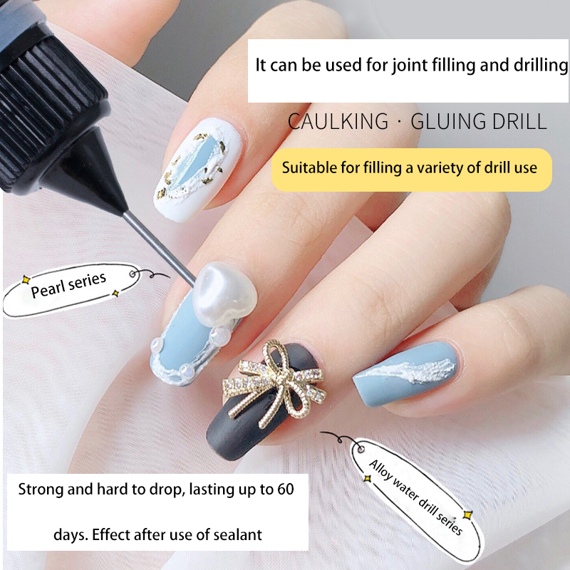 10ml Acrylic Nail Glue For Art Professional Bond Nail Glue Extra Strong With Brush Nail Rhinestone Glue Gel