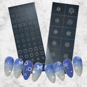 Airbrush Stencil For Nails Heart Butterfly Bear Stars Hollow Nail Sticker Airbrush Templates French Nail Sticker