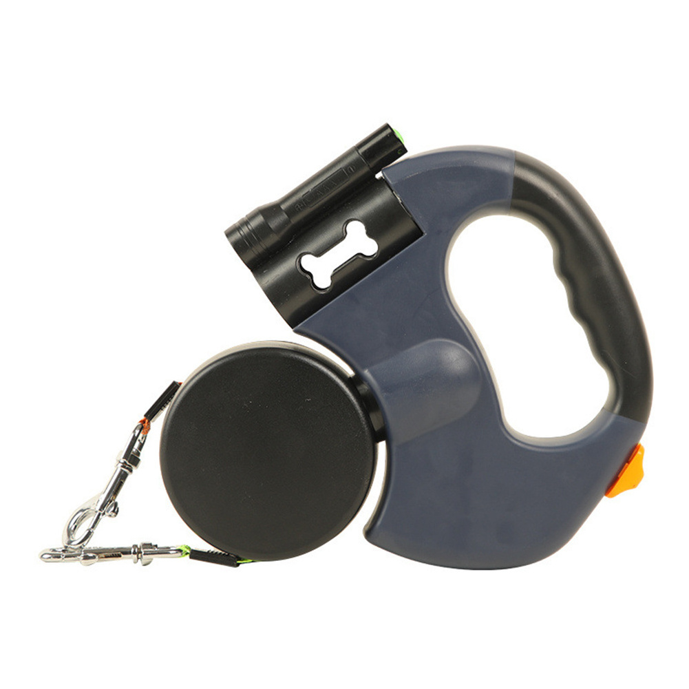 Automatic retractable traction hands free dog leash with LED flashlight for pet supplies