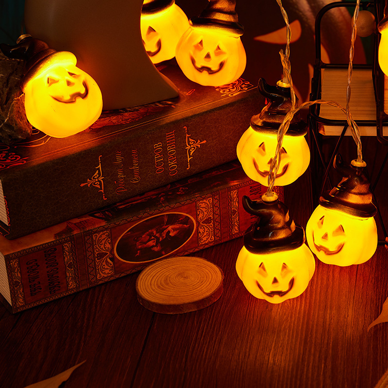 Cross-border new Halloween toy pumpkin  led light string for holiday ghost festival decorations lights