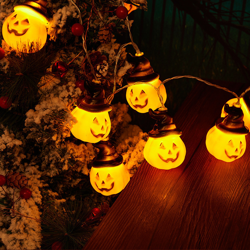 Cross-border new Halloween toy pumpkin  led light string for holiday ghost festival decorations lights