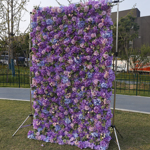 RSH Net celebrity background wedding arrangement live room decoration 1*1m artificial purple flower wall