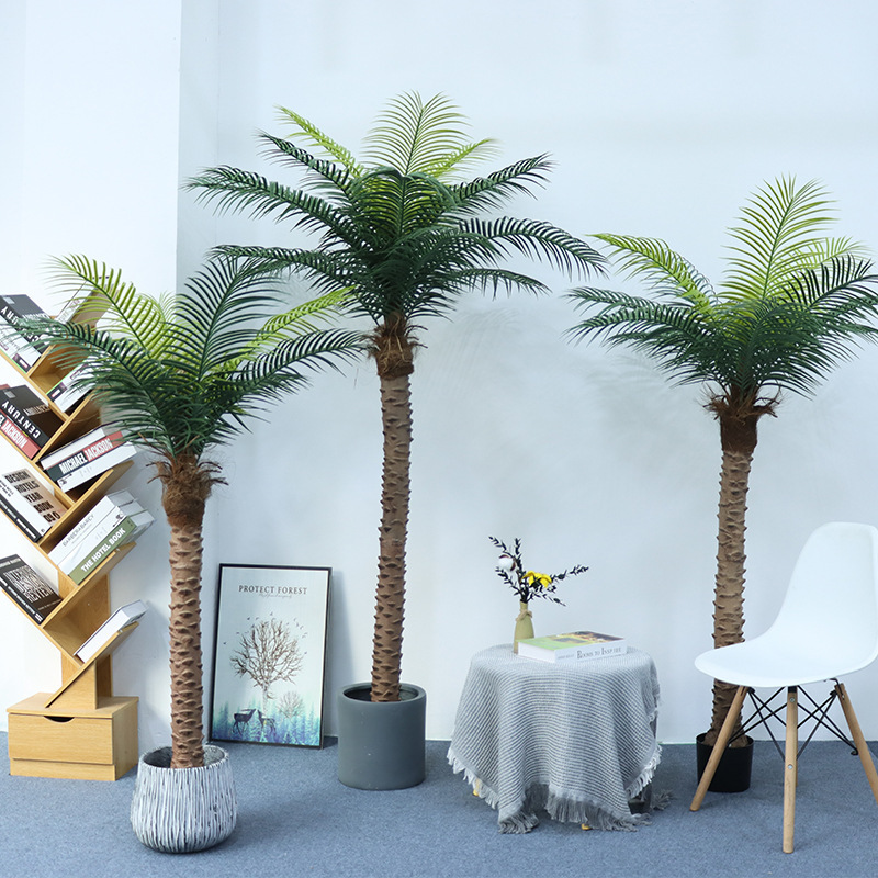 Wholesale new large green palm bonsai artificial coconut palm tree