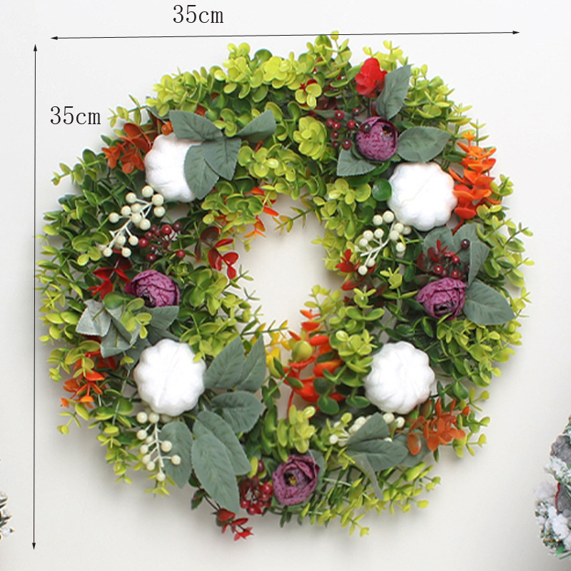 New christmas ornaments simulation sunflower wreath front door decoration autumn season harvest festival flower door hanging