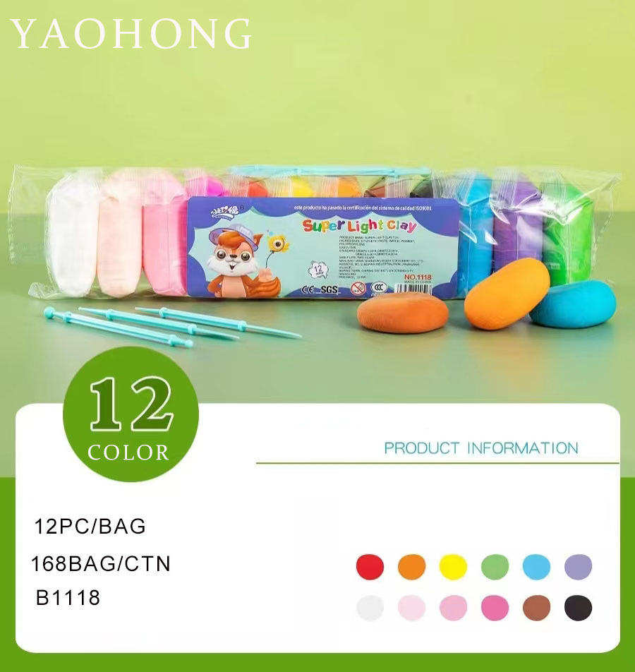 Custom 12 color Fluffy Slime Mix Baking Making Supplies Modeling Air Dry Polymer Playdough Soft DIY Kids Clay Play