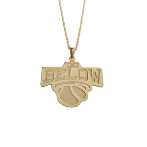 Custom logo Name New Silver 18k Gold Plated 316 Stainless Steel Personalized Pendant Necklace