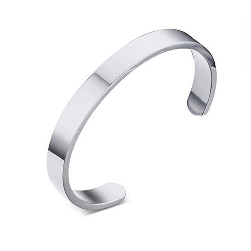 Customized Engraved Letter Name Cuff Bangle Bracelet 316L Stainless Steel Bracelet For Men Women