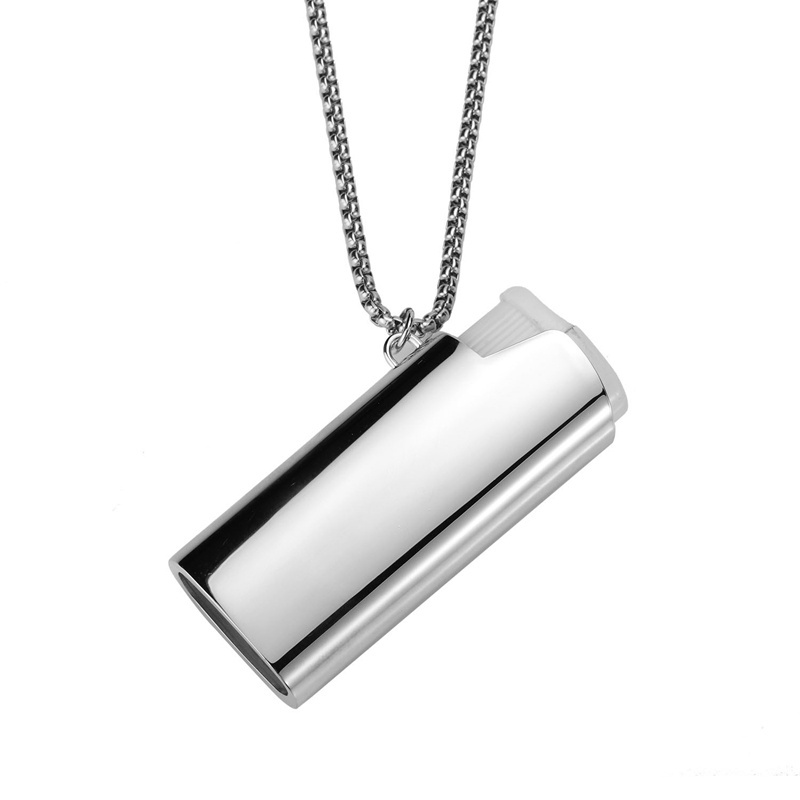 Customized Wholesale Lighter Sleeve Fashion Hip-hop Style Lighter Shell Jewelry Pendant Necklace