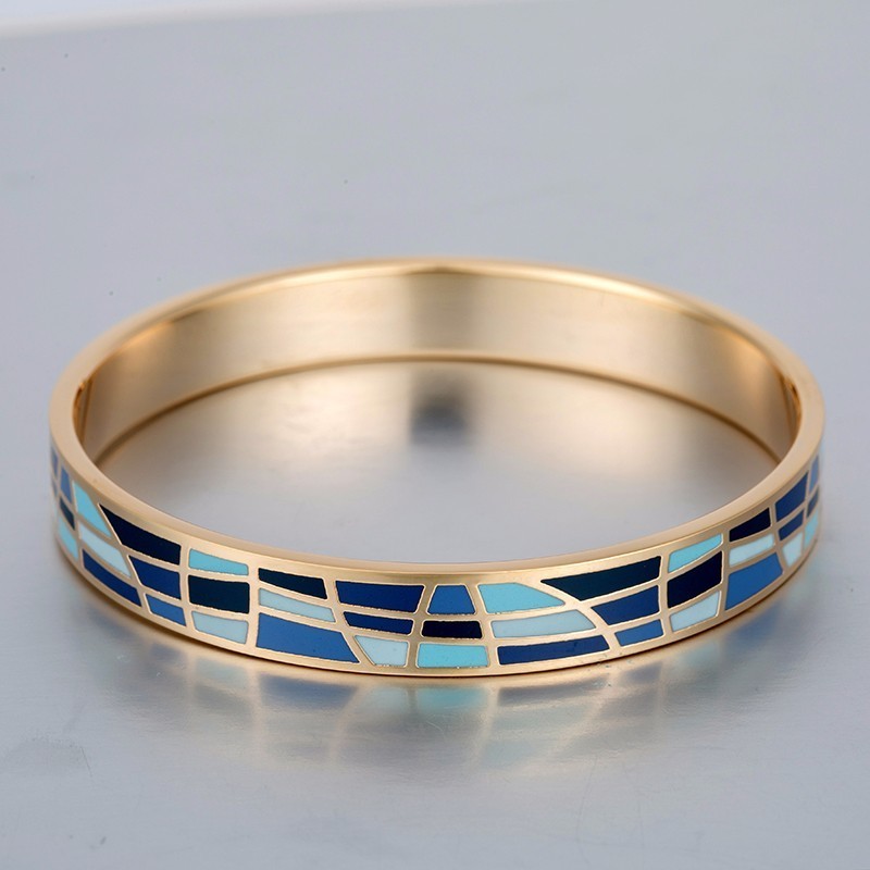 2017 Hot New Products Gold Plated Stainless Steel Enamel Bracelet Paint For Jewellery