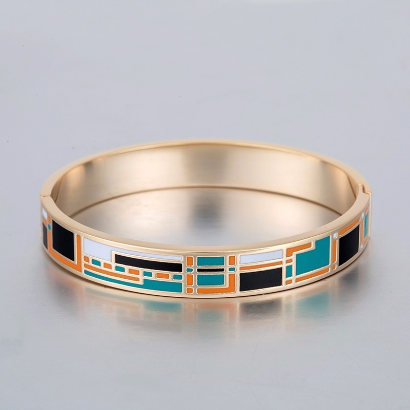 2017 Hot New Products Gold Plated Stainless Steel Enamel Bracelet Paint For Jewellery