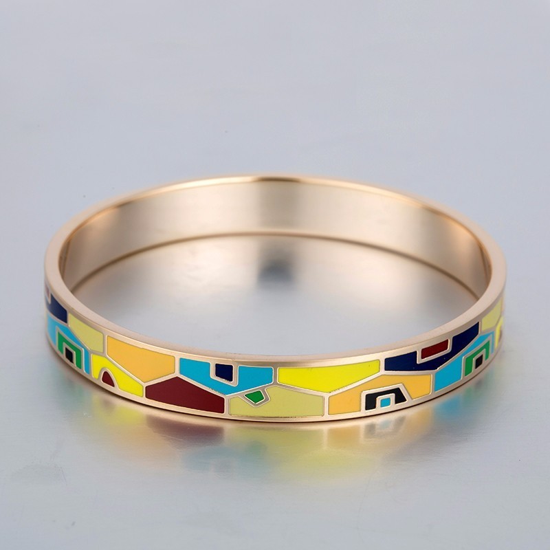 2017 Hot New Products Gold Plated Stainless Steel Enamel Bracelet Paint For Jewellery