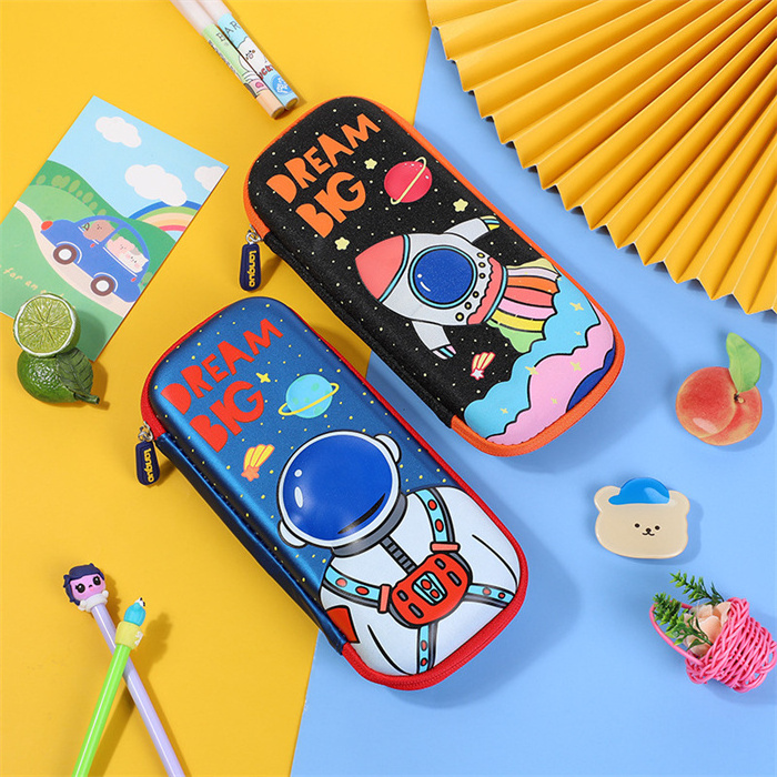 2024 New popular Space Ship Themed pen storage stationery multifunction EVA material zipper folding small pencil box for school